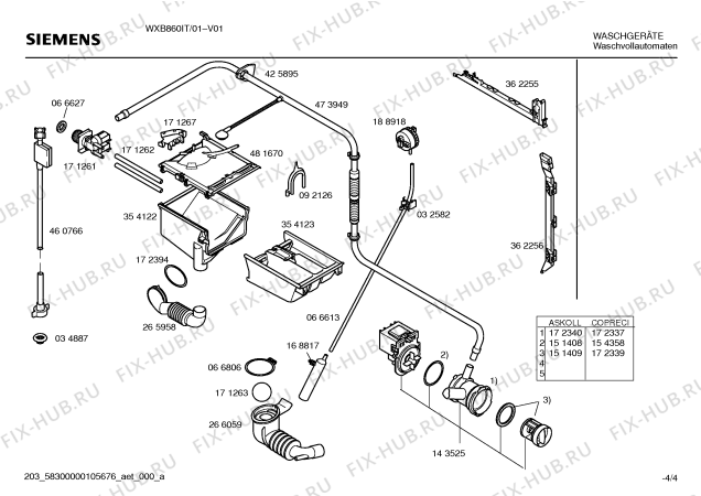 Взрыв-схема стиральной машины Siemens WXB860IT Siwamat XB 860 - Схема узла 04