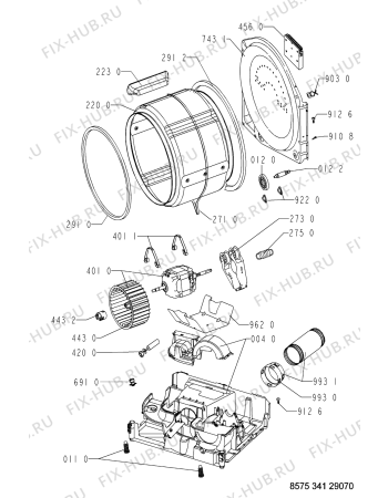 Схема №2 AWZ 3417 с изображением Обшивка для сушильной машины Whirlpool 481245310692