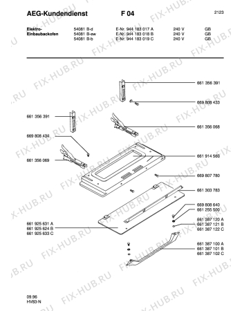 Взрыв-схема плиты (духовки) Aeg COMP. 54081B-W GB - Схема узла Section7