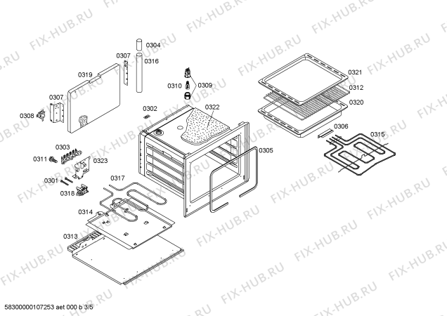 Схема №4 HSN740BEU с изображением Ручка управления духовкой для электропечи Bosch 00417371