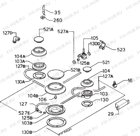 Взрыв-схема плиты (духовки) Zanussi ZH031W - Схема узла Functional parts 267