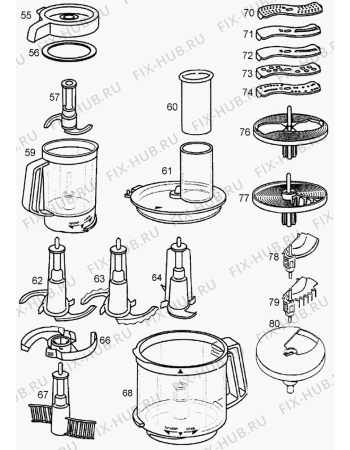 Взрыв-схема кухонного комбайна BRAUN Multiquick 5 Kitchen machine K 700 White - Схема узла 3