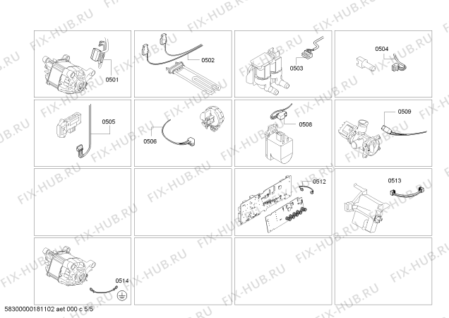 Взрыв-схема стиральной машины Bosch WLK2426ZOE Serie 6, 3D Washing - Схема узла 05