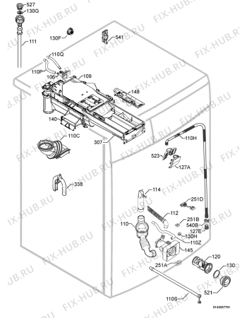 Взрыв-схема стиральной машины Electrolux EWF168540W - Схема узла Hydraulic System 272