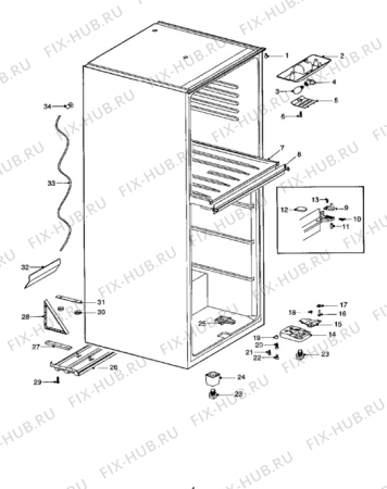 Взрыв-схема холодильника Electrolux TR919 - Схема узла Cabinet + furniture (extra)