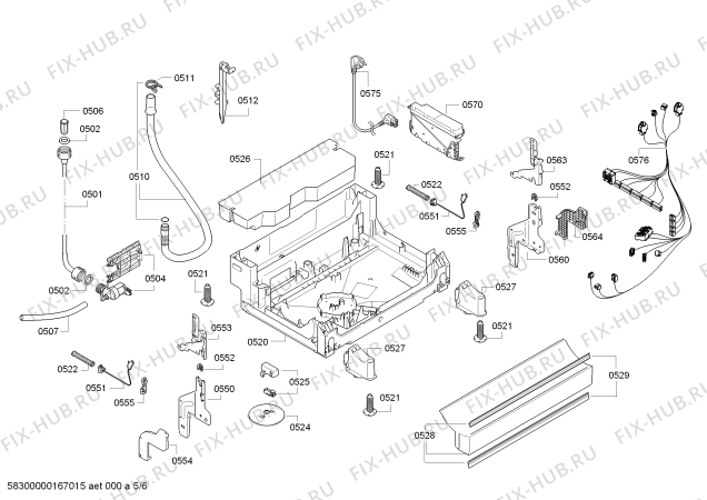 Схема №6 SMS53E02TR с изображением Панель управления для посудомоечной машины Bosch 00704654