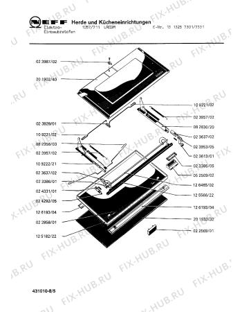 Взрыв-схема плиты (духовки) Neff 1313257331 1057/711LRCDM - Схема узла 05