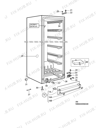 Взрыв-схема холодильника Electrolux EUF2301AC - Схема узла C10 Cabinet
