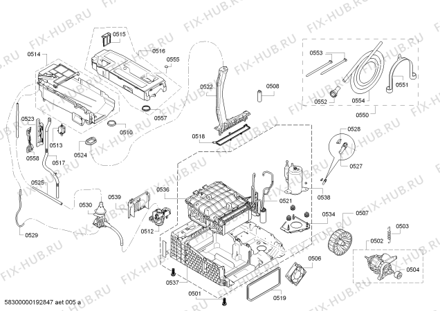 Взрыв-схема сушильной машины Bosch WTWH75600W SelfCleaning Condenser - Схема узла 05