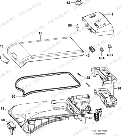 Взрыв-схема стиральной машины Electrolux EWB135112W - Схема узла Command panel 037