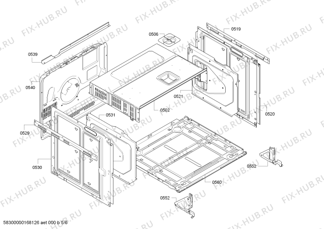 Взрыв-схема плиты (духовки) Bosch HBG78R950B Bosch - Схема узла 05