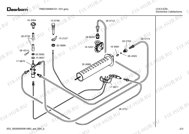 Схема №2 7RBD5SNMX с изображением Трубка горелки для обогревателя (вентилятора) Bosch 00265711