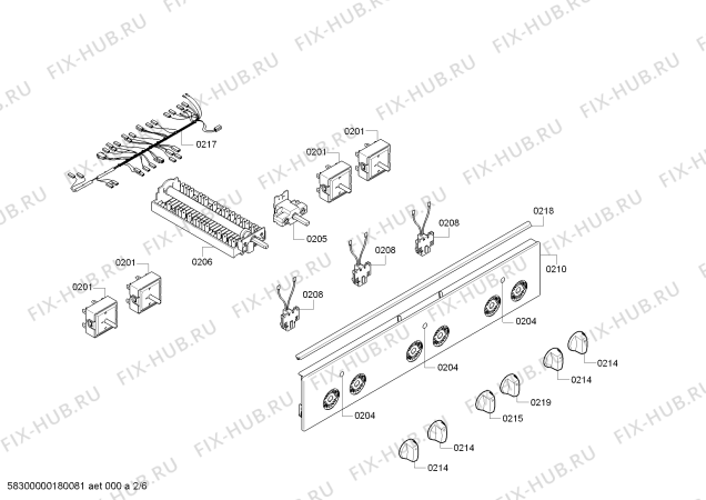 Взрыв-схема плиты (духовки) Bosch HCE622124U - Схема узла 02