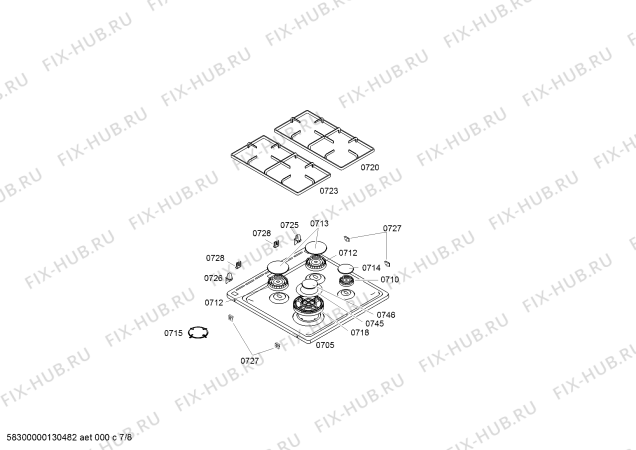 Схема №7 HSV745055A с изображением Панель управления для духового шкафа Bosch 00667498