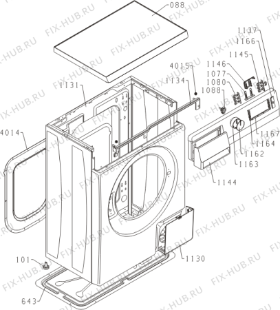 Схема №6 WS623W (409785, PS10/21120) с изображением Обшивка для стиральной машины Gorenje 593043