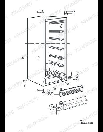 Взрыв-схема холодильника Electrolux MF285 - Схема узла C10 Cabinet