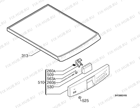 Взрыв-схема посудомоечной машины Aeg Electrolux F64660 - Схема узла Command panel 037