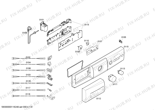 Схема №4 CM1201HTR PROFILO с изображением Панель управления для стиральной машины Bosch 00444629