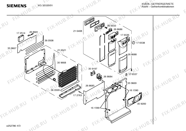 Схема №2 KG32U20 с изображением Дверь морозильной камеры для холодильной камеры Siemens 00236298