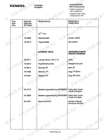 Взрыв-схема телевизора Siemens RA306R4 - Схема узла 03