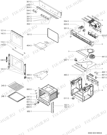 Схема №1 ESZ 5961/WS с изображением Дверка для духового шкафа Whirlpool 481245059949