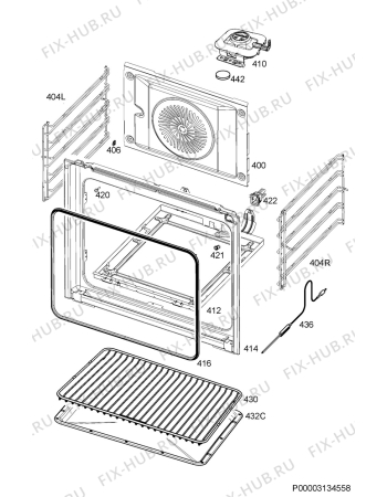 Взрыв-схема плиты (духовки) Electrolux EOC5644AAX - Схема узла Oven