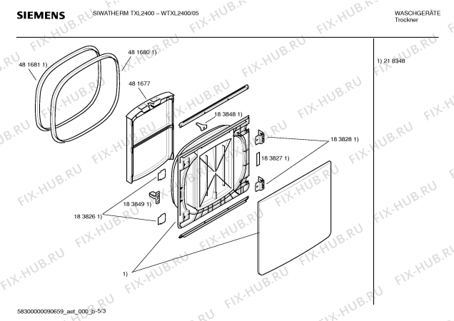 Схема №3 WTXL2400SK SIWATHERM TXL2400 с изображением Панель управления для сушилки Siemens 00362873