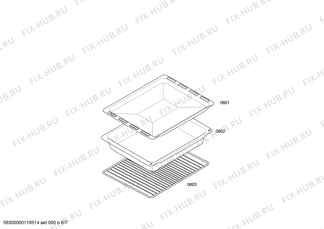 Взрыв-схема плиты (духовки) Bosch HLN654020 - Схема узла 06