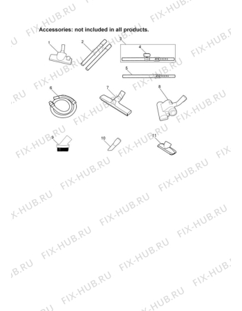 Взрыв-схема пылесоса Volta UT3550 - Схема узла Accessories