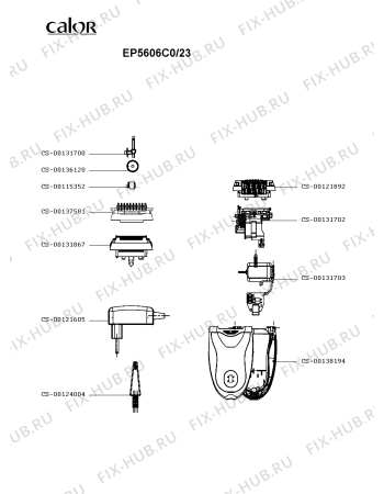 Схема №1 EP5660D0/23 с изображением Элемент корпуса для бритвы (эпилятора) Rowenta CS-00131702