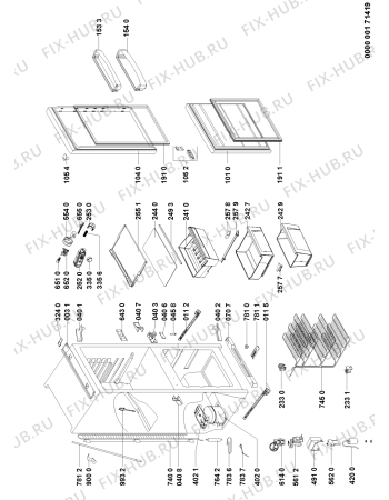 Схема №1 WTE3813 A+S с изображением Полка для холодильника Whirlpool 480132102017