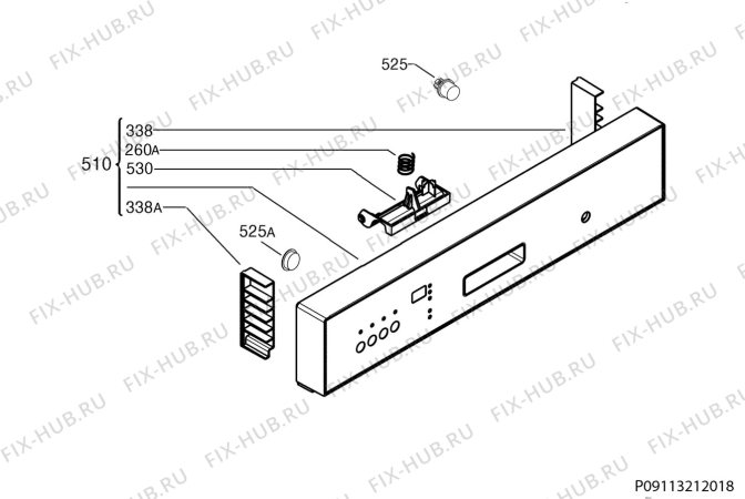 Взрыв-схема посудомоечной машины Zanussi ZDI26022XA - Схема узла Command panel 037