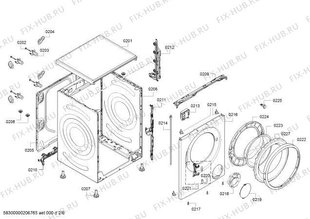Взрыв-схема стиральной машины Bosch WAT28695NL, Serie 6 - Схема узла 02