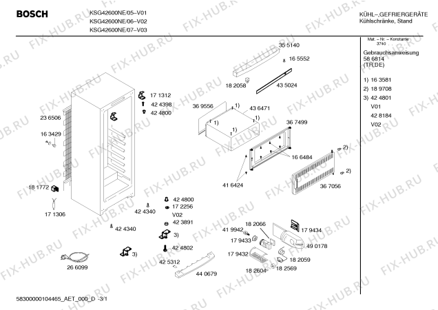 Схема №3 KSG42600NE с изображением Контейнер для холодильника Bosch 00436472