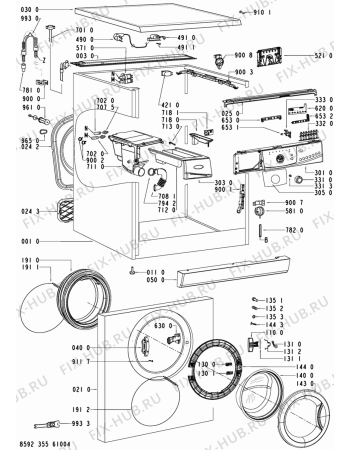 Схема №1 AWO/D 6730 с изображением Обшивка для стиралки Whirlpool 480111100279