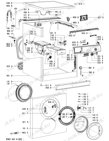 Схема №1 WAK 4555 с изображением Обшивка для стиралки Whirlpool 480111100095
