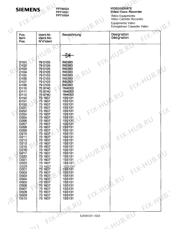 Схема №8 FP700G4 с изображением Сервисная инструкция для видеотехники Siemens 00535427