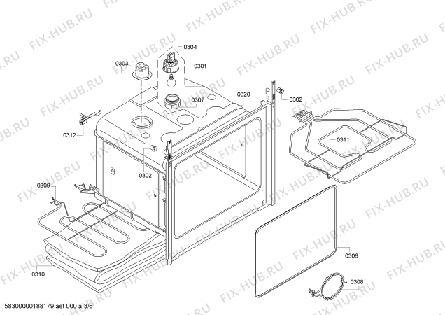 Взрыв-схема плиты (духовки) Bosch HBN331E0GB Bosch - Схема узла 03