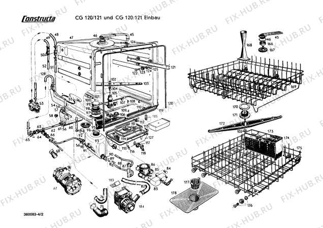 Схема №3 CG120 CG120/121 с изображением Уплотнитель для посудомойки Bosch 00044561