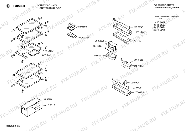 Схема №3 KSR2701GB с изображением Инструкция по эксплуатации для холодильной камеры Bosch 00517129