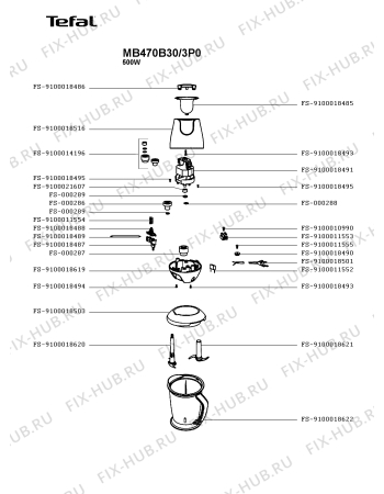 Схема №1 MB470B30/3P0 с изображением Чаша для электромиксера Tefal FS-9100018622