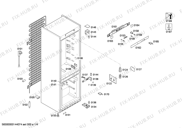 Схема №4 4KF76P62 с изображением Дверь для холодильной камеры Bosch 00248511