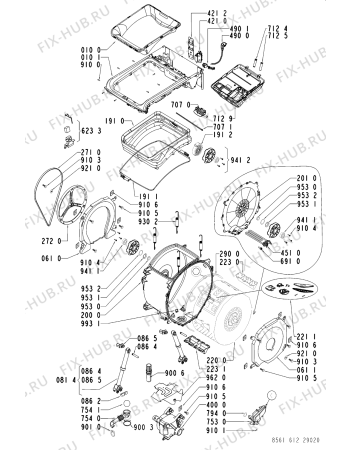 Взрыв-схема стиральной машины Whirlpool AWA 6122 - Схема узла