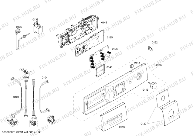 Схема №3 WAE32460SN с изображением Панель управления для стиралки Bosch 00667412