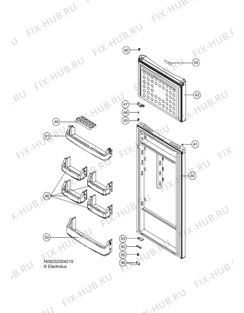 Взрыв-схема холодильника Zanussi ZRD332SO - Схема узла Door 003