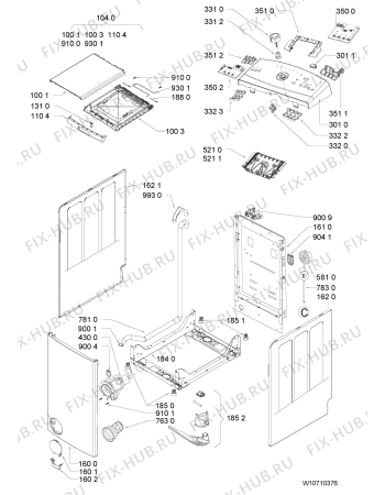 Схема №2 AWE 7109 с изображением Декоративная панель для стиральной машины Whirlpool 481010556053