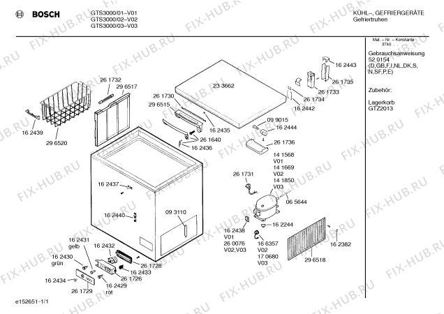 Схема №1 GTS3000 с изображением Панель управления для холодильника Bosch 00261729