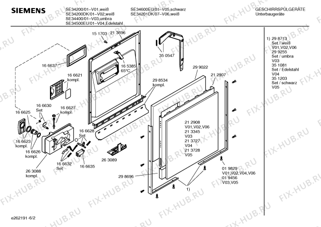 Взрыв-схема посудомоечной машины Siemens SE34400 - Схема узла 02