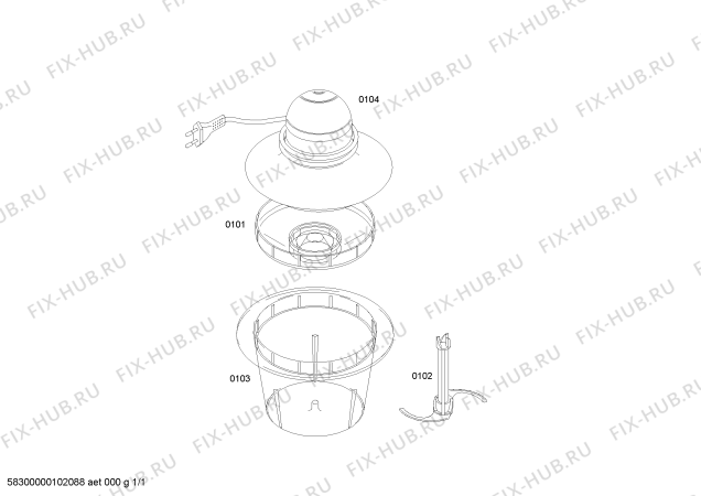 Схема №1 MMR0800UC с изображением Крышка для кухонного измельчителя Bosch 00494809