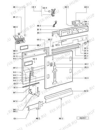 Взрыв-схема посудомоечной машины Bauknecht GSI 4940 R-IN - Схема узла